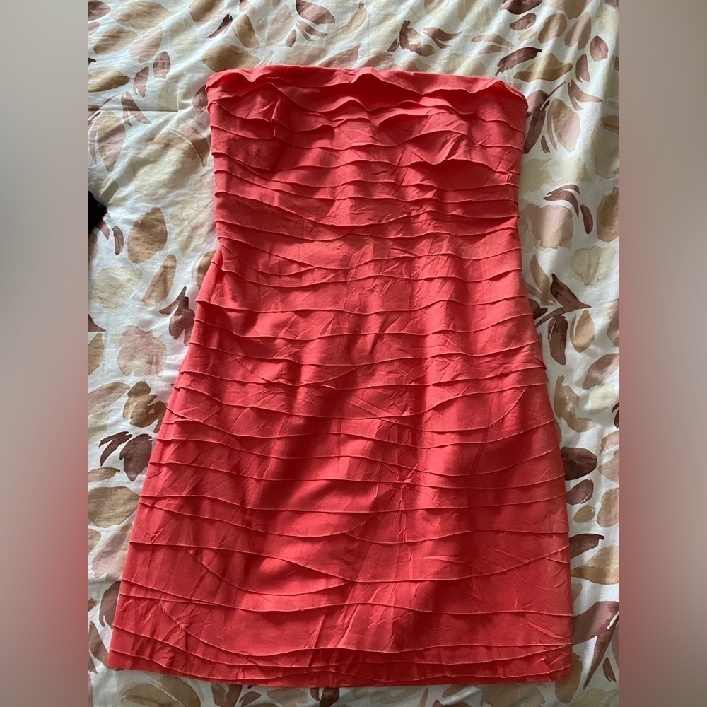 NWT J. Crew coral cutwave strapless  dress size 4